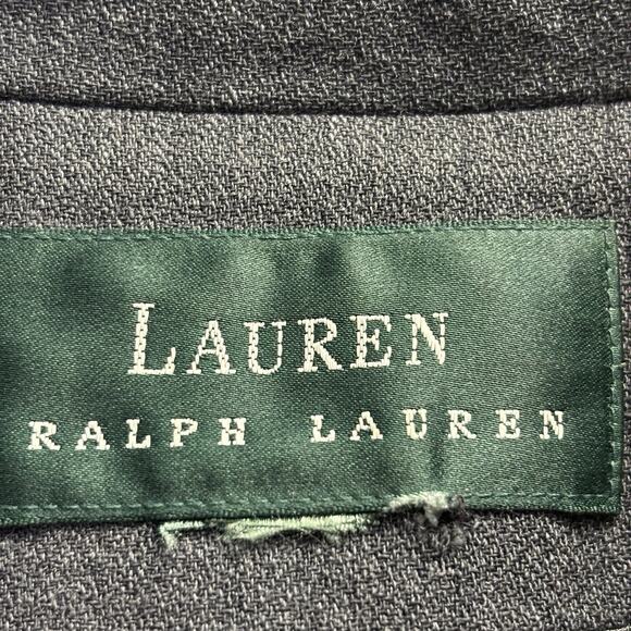 Lauren Ralph Lauren Womens Corpcore Career Worsted Wool Zip Blazer Size 12 Chic - Picture 3 of 8